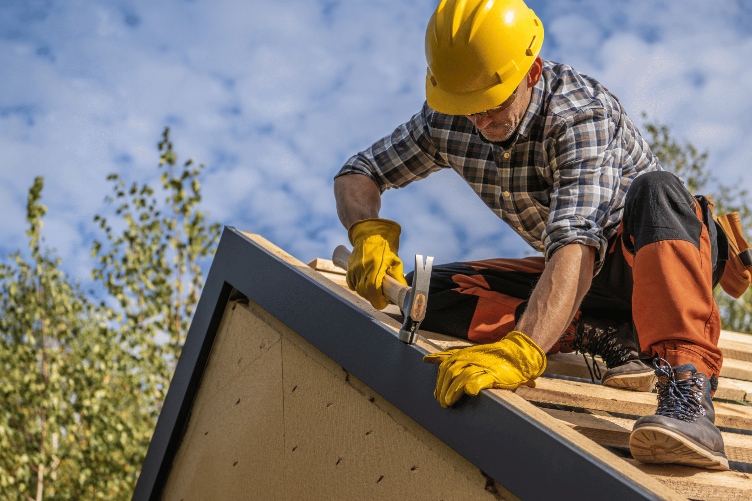 A close-up of a roof showing signs of roofline issues.