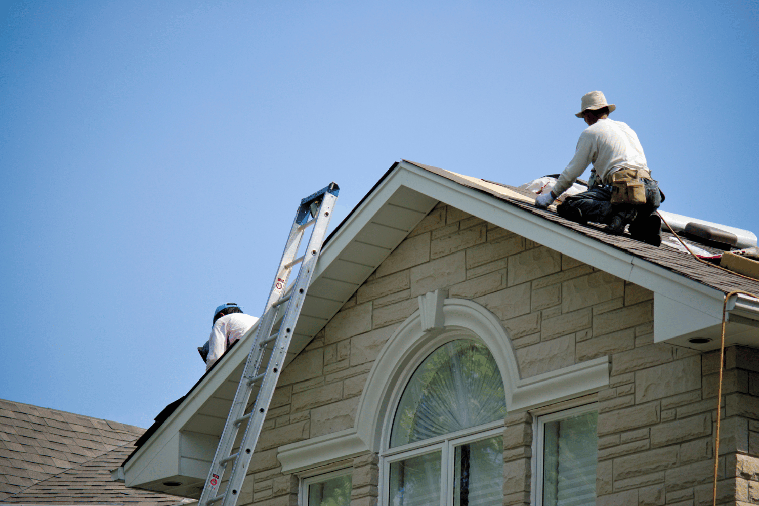 A sagging roofline showing signs of structural damage.