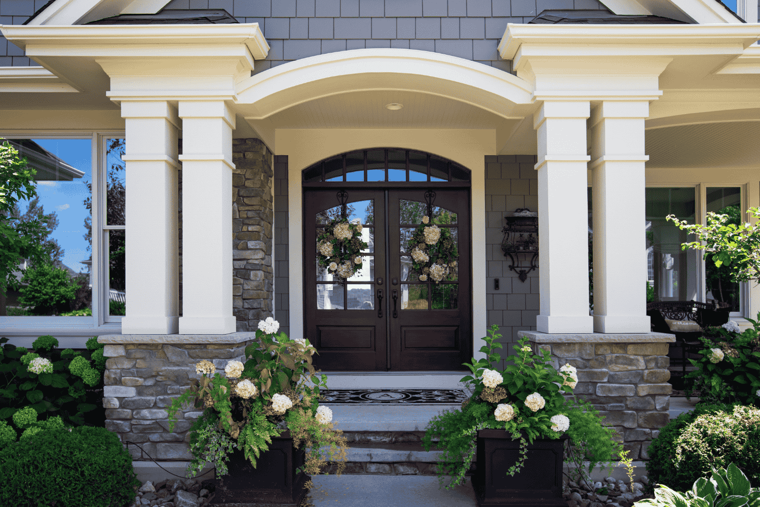 A beautiful exterior door enhancing the curb appeal of a home.